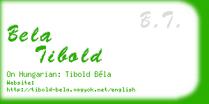 bela tibold business card