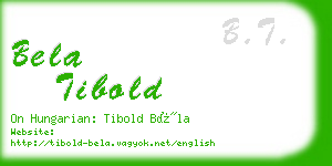 bela tibold business card